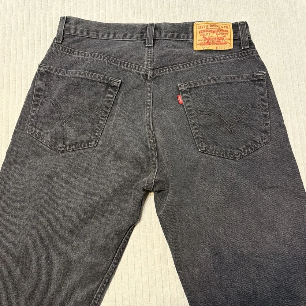 Levi's 505 Jeans Men's 32x29 Black Cotton Denim Regular Straight Fit Y2k Western